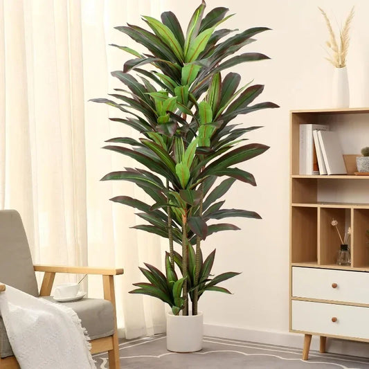 Dracaena Artificial Plant 5ft Red Yucca Silk Tree Tall Faux Indoor House Floor Plant Realistic Artificial Tree